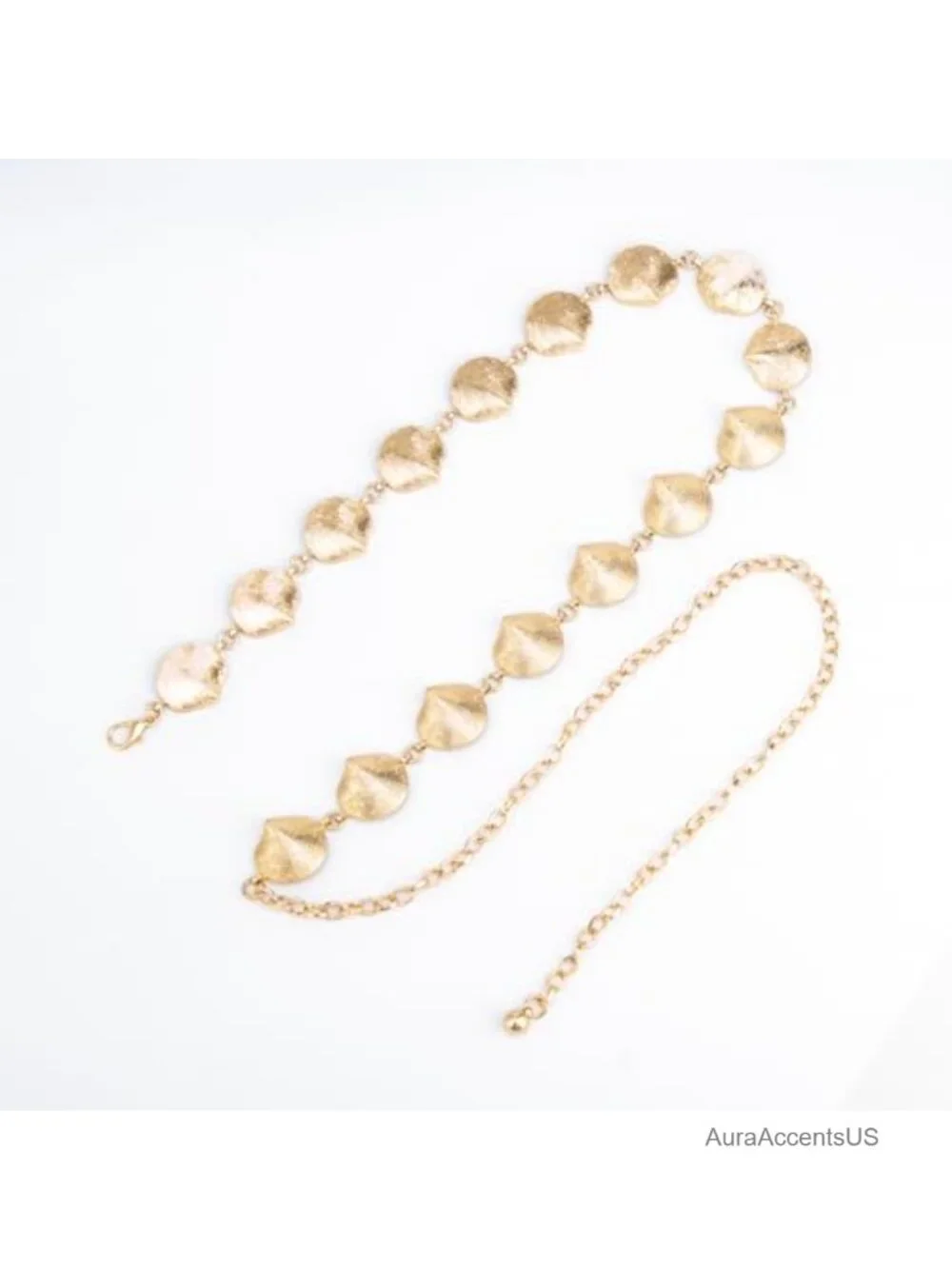 Metal Chain Dress Belt Hollow Out Daisy Decorated Skinny Waist Belt